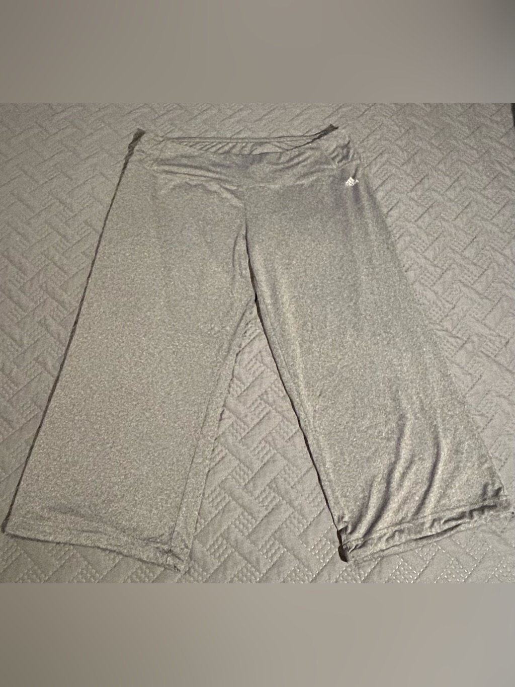 Women’s Adidas Climalite Heather Gray Athletic Pants With Logo M